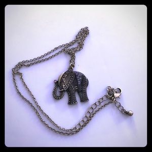 Bronze elephant pendant necklace